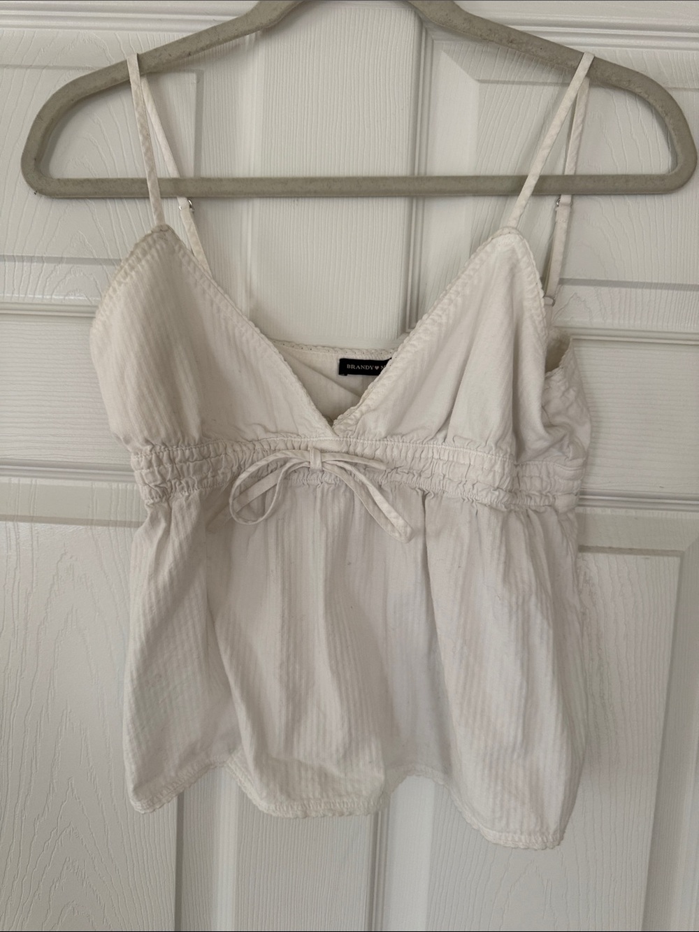 Brandy Melville White Lace-Trim Cami